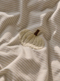 Natural Stripe Pumpkin Brushed Cotton Duvet Cover and Pillowcase Set