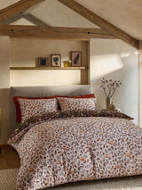 Natural/Black Pumpkin Reversible Duvet Cover and Pillowcase Set