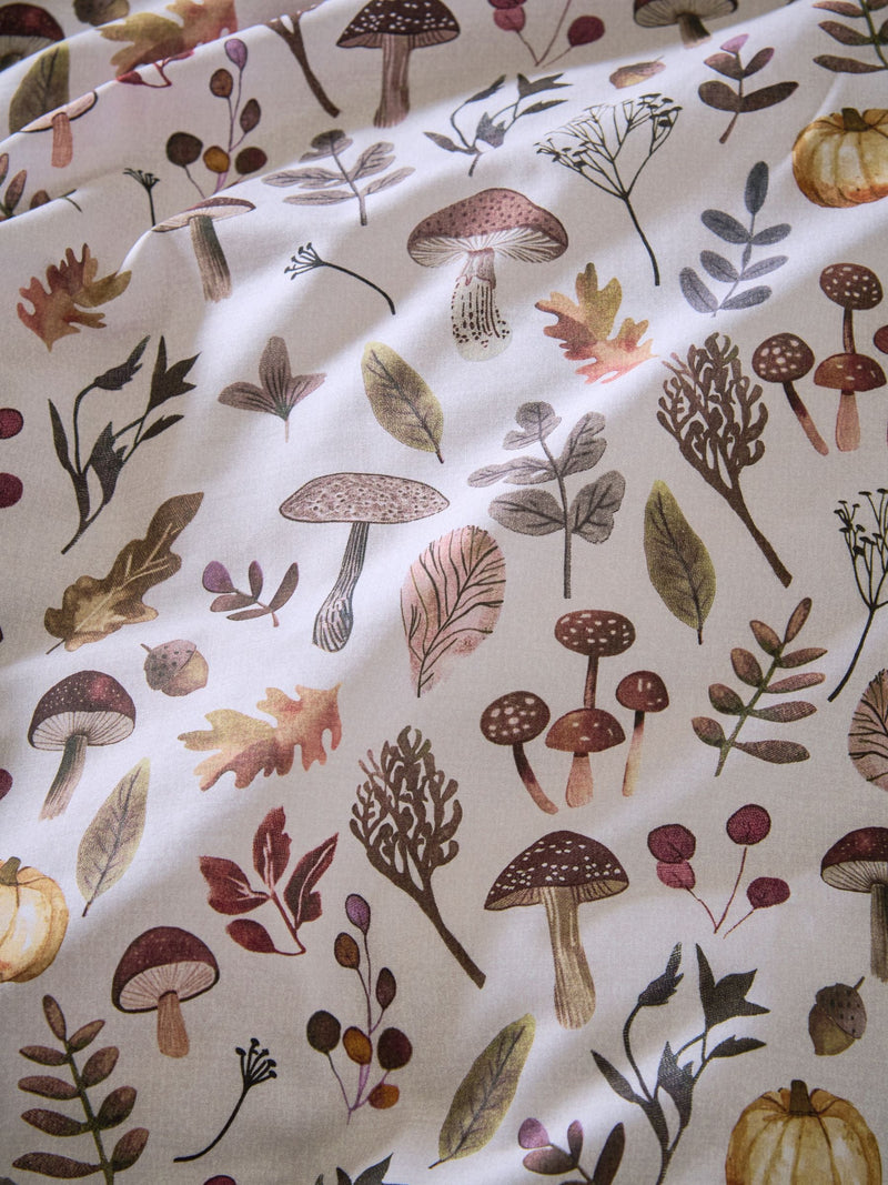 Natural black pumpkin reversible duvet cover and pillowcase set, imported from the UK