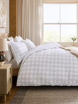 Natural Supersoft 100% Brushed Cotton Duvet Cover and Pillowcase Set with Tassel Trim