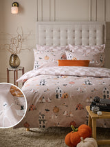 Natural Ghost Halloween Reversible Duvet Cover and Pillowcase Set