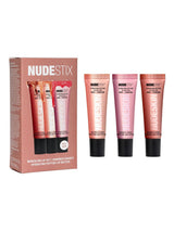 NUDESTIX Nudeglow Hydra-Peptide Lip Butter Set with Vanilla Sprinkle, Rose Sparkle, and Mocha Magic - Lip Balm Set - 3 x 10 mL