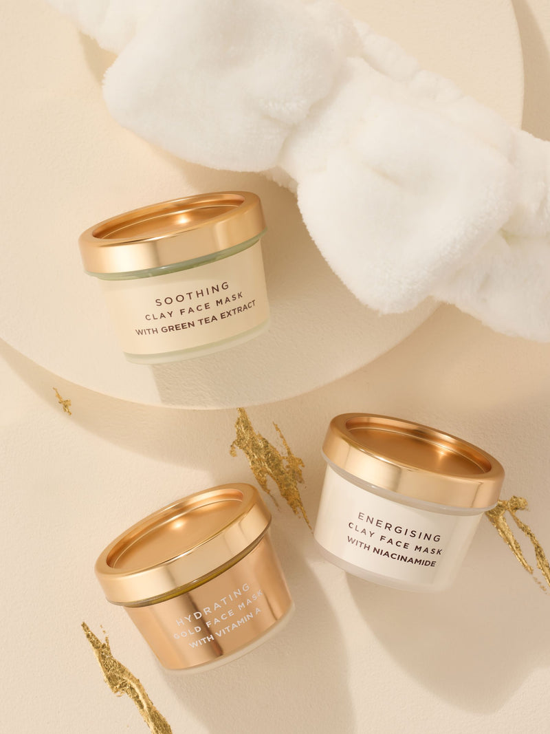 Set of 3 Vanilla Rush Face Masks and Bow Headband Gift Set