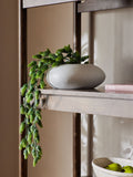 Green Artificial Trailing Hops In White Ceramic Pot