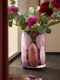 Purple and pink confetti glass vase 24cm height, imported from the UK