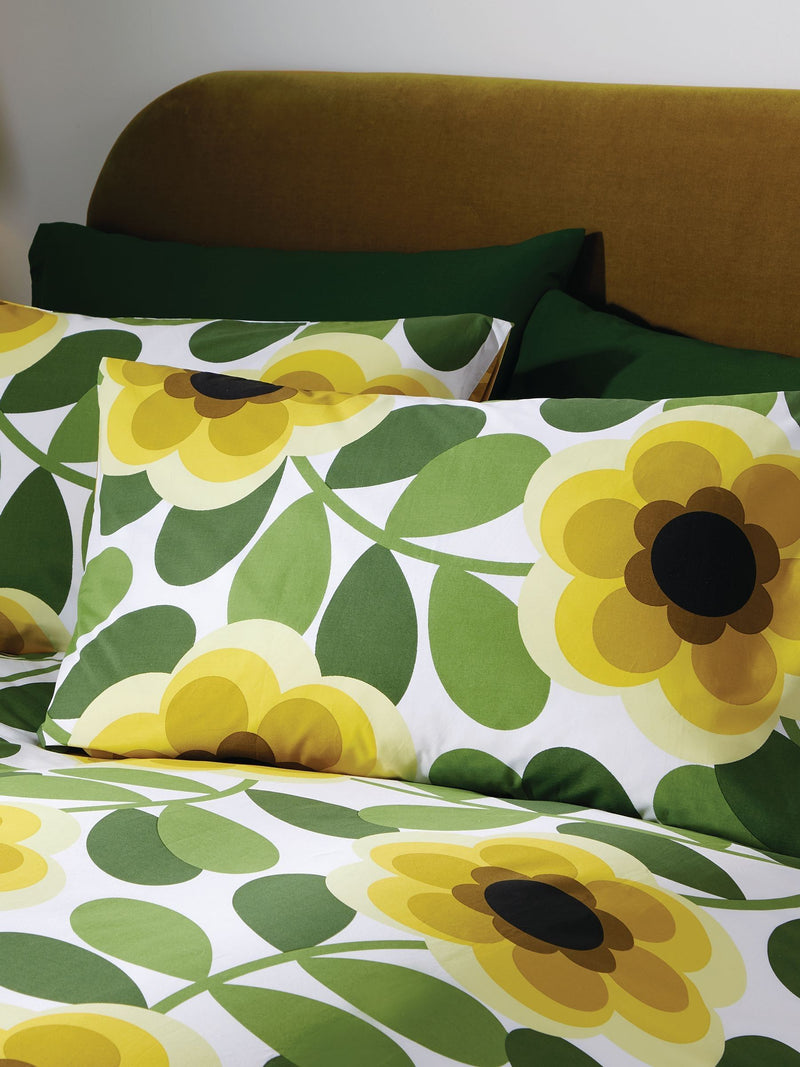 Orla Kiely Lemon Twist Giant Water Lily duvet cover and pillowcase set, imported from the UK