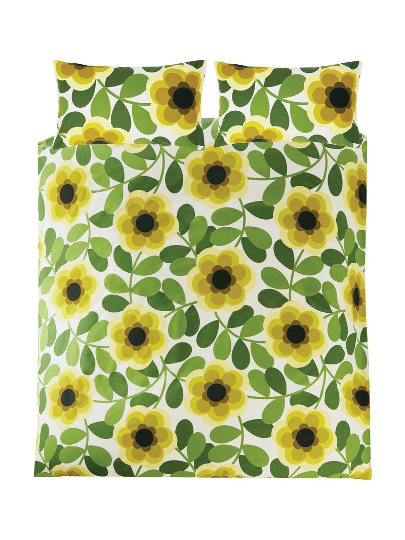 Orla Kiely Lemon Twist Giant Water Lily duvet cover and pillowcase set, imported from the UK