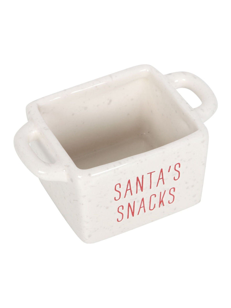 Something Different White Set of 3 Ceramic Christmas Snack Bowls