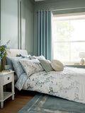 Laura Ashley Mirabelle Blue Pale Seaspray duvet cover and pillowcase set, UK version