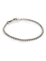 AllSaints Silver Tone Mens Box Chain Bracelet
