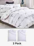 Black/white bow heart reversible duvet cover set - British product