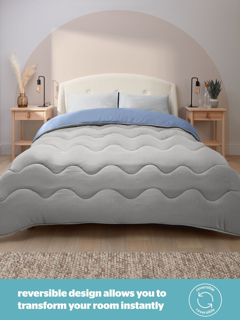Silentnight 10.5 tog seersucker coverless duvet and pillowcase set (British brand)