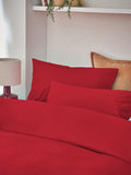 Red cotton duvet cover set, imported from the UK