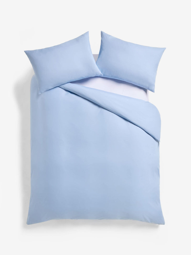 Pale Blue Non Iron Simply Soft Microfibre 1 Pack Duvet Cover and Pillowcase Set