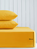Bright yellow cotton rich deep fitted bed sheet - British product