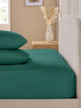 Teal Blue Cotton Rich Fitted Bed Sheet