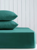 Dark Teal Cotton Rich Deep Fitted Bed Sheet