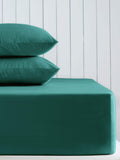 Teal blue cotton rich extra deep fitted bed sheet (British brand)