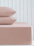 Blush pink cotton rich extra deep fitted bed sheet - British product