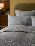 Orla Kiely Silver Linear Stem duvet cover set, imported from the UK