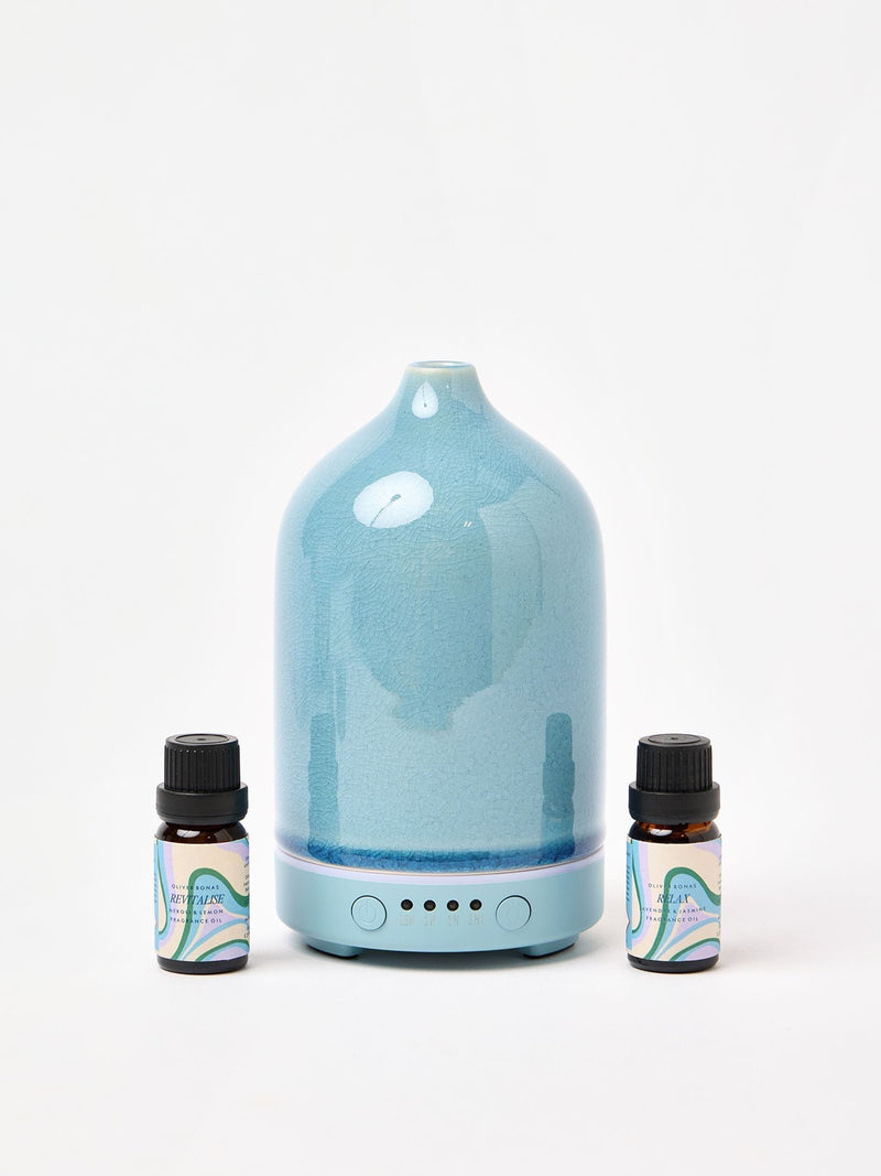 Oliver Bonas Blue Unwind Electric Aroma Diffuser Frag Set