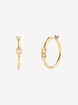 COACH Gold Tone Signature Hoop Earrings