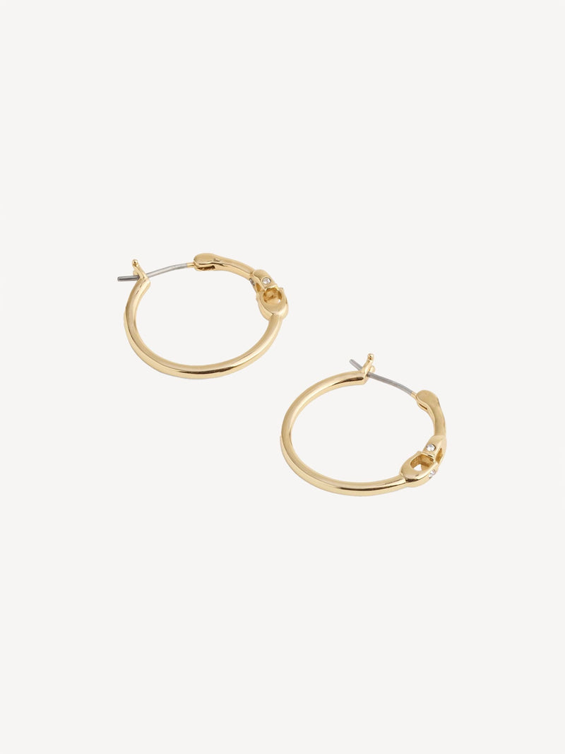 COACH Gold Tone Signature Hoop Earrings - British product
