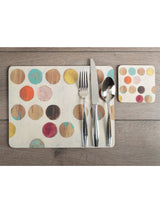 Creative Tops Set of 4 Cream Large Cork Backed Placemats with Retro Art 40x29cm