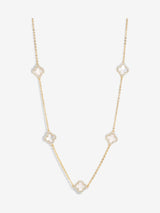 Jon Richard White Plated Mother of Pearl Clover Necklace 457mm Chain