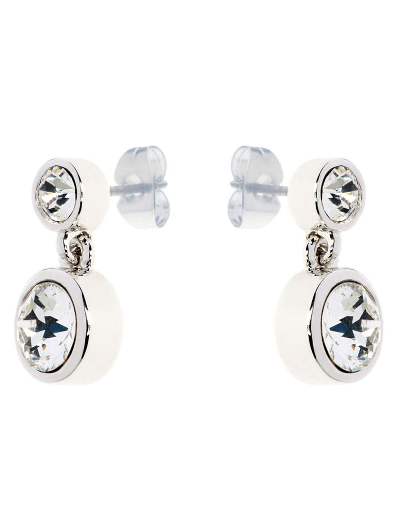 Karen Millen silver crystal drop earrings 1cm x 1.8cm, UK version