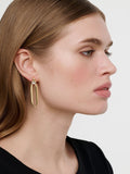Karen Millen gold crystal drop earrings ellipse design, imported from the UK