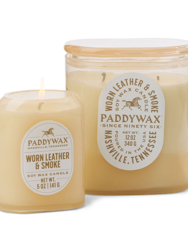 Paddywax Vista Tan Worn Leather & Smoke Glass Candle