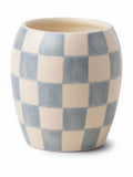 Paddywax Checkmate Cotton & Teak Checkered Porcelain Candle 311g