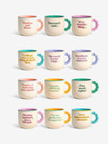 Horoscope mug with twisted handles and slogans, imported from the UK