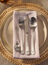 16-Piece Hamish the Highland Cow Cutlery Set Brushed Silver Stainless Steel