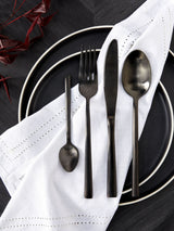 Black 24 Piece Kensington Stainless Steel Cutlery Set