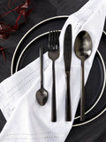 Black 24 Piece Kensington Stainless Steel Cutlery Set