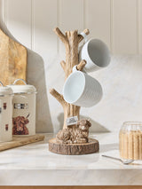 Natural Hamish Highland Cow Mug Tree Kitchen Organiser