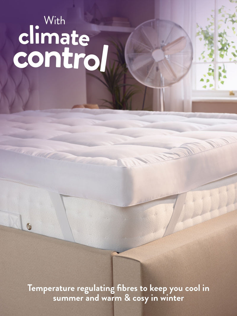 Slumberdown White Sleep Soundly Climate Control Extra Deep 10cm Mattress Topper
