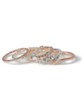 Aela silver and rose gold tone stacker ring multipack - British product
