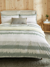 Green Ikat Geo 100% Cotton Reversible Duvet Cover and Pillowcase Set