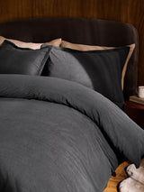 Grey Charcoal Corduroy Duvet Cover and Pillowcase Set