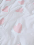 White/Pink Heart Reversible Duvet Cover and Pillowcase Set