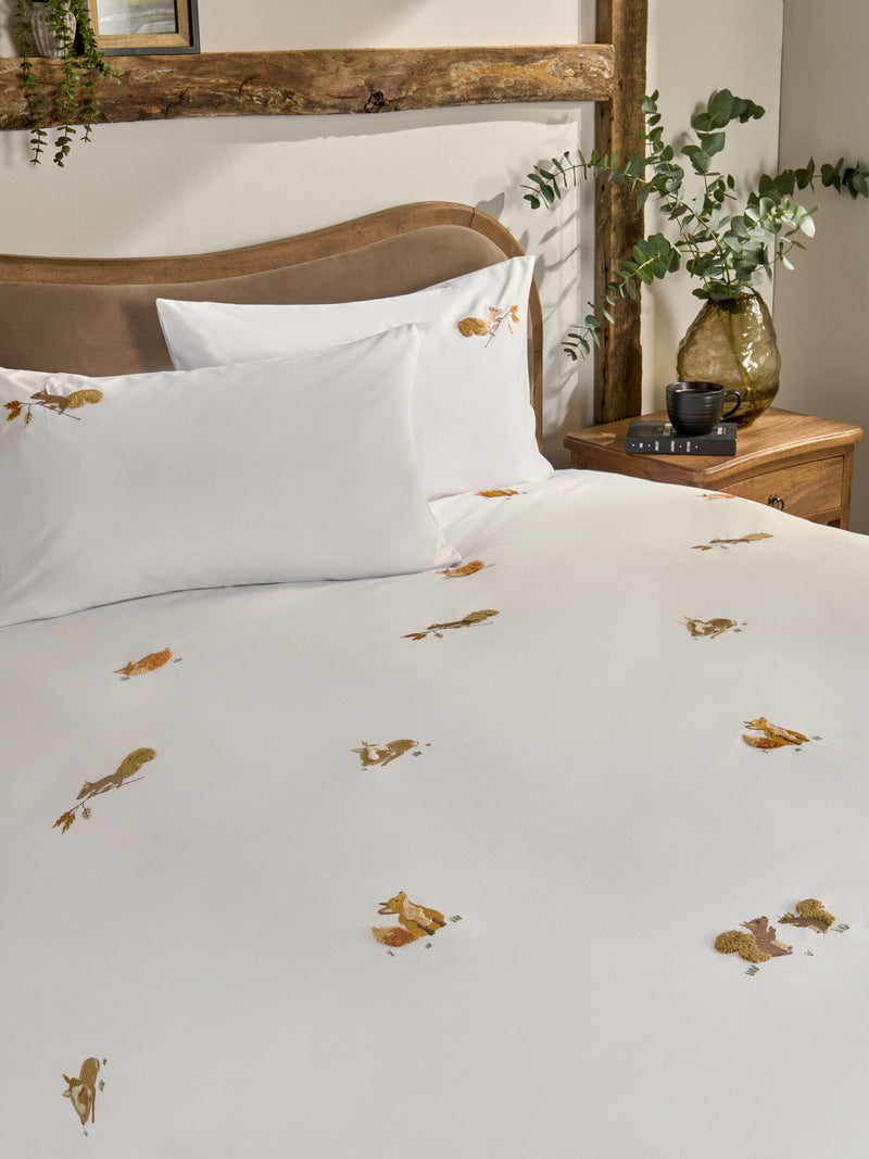 Autumn woodland duvet cover and pillowcase set, imported from the UK