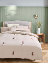 Natural Bunny 100% Cotton Tufted Pom Duvet Cover and Pillowcase Set