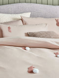 Natural Bunny tufted pom duvet cover and pillowcase set, imported from the UK