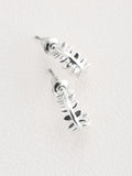 Silver tone mini leaf hoop earrings (British brand)