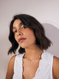 Gold Tone Flower Drop Necklace, UK version pendant accessory