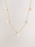 Gold Tone Flower Drop Necklace, UK version pendant accessory