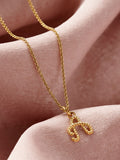 Posh Totty Designs Gold Tone Rope Initial Necklace, imported from the UK